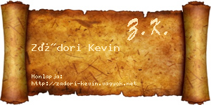 Zádori Kevin névjegykártya